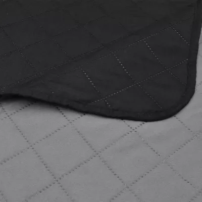 Cuvertură matlasată cu doua fețe 170 x 210 cm, Negru/gri