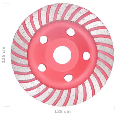 Disc de polizare diamantat tip cupă, cu turbo, 125 mm