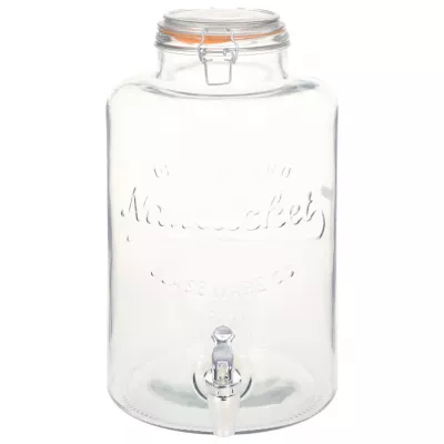 Dozator de apă XXL cu robinet, transparent, 8 L, sticlă