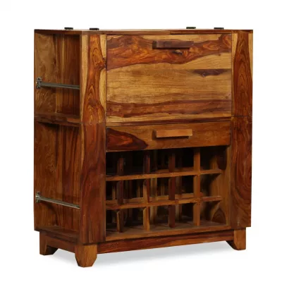 Dulap bar din lemn masiv de sheesham, 85 x 40 x 95 cm