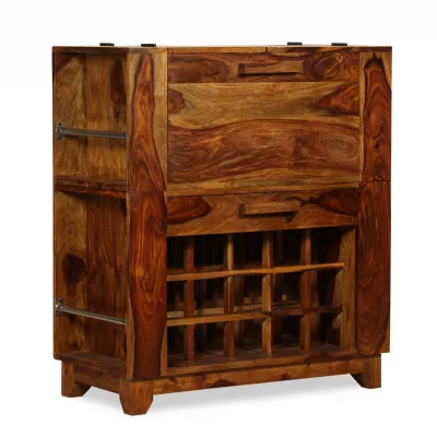 Dulap bar din lemn masiv de sheesham, 85 x 40 x 95 cm