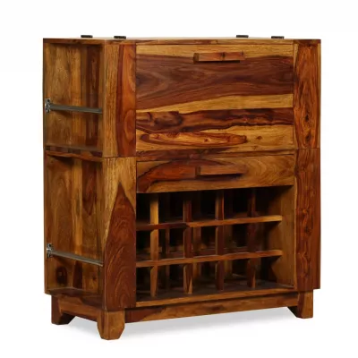 Dulap bar din lemn masiv de sheesham, 85 x 40 x 95 cm