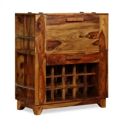 Dulap bar din lemn masiv de sheesham, 85 x 40 x 95 cm