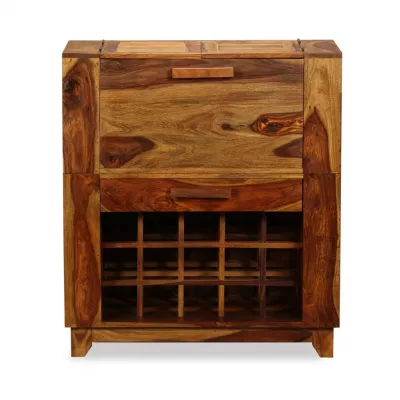 Dulap bar din lemn masiv de sheesham, 85 x 40 x 95 cm