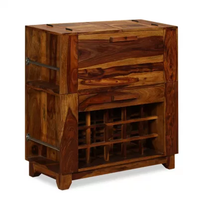 Dulap bar din lemn masiv de sheesham, 85 x 40 x 95 cm