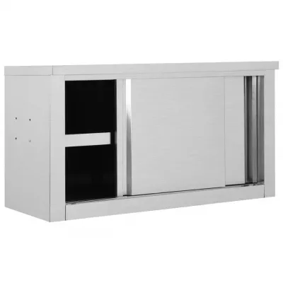 Dulap bucătărie cu uși glisante, 90x40x50 cm, oțel inoxidabil