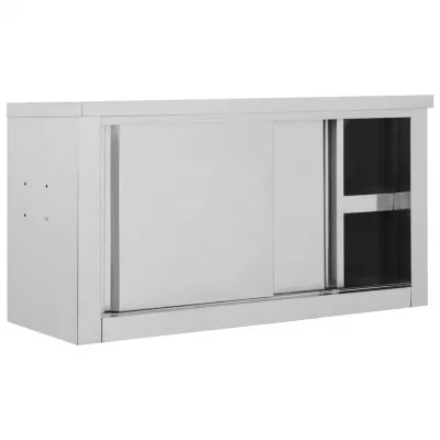Dulap bucătărie cu uși glisante, 90x40x50 cm, oțel inoxidabil