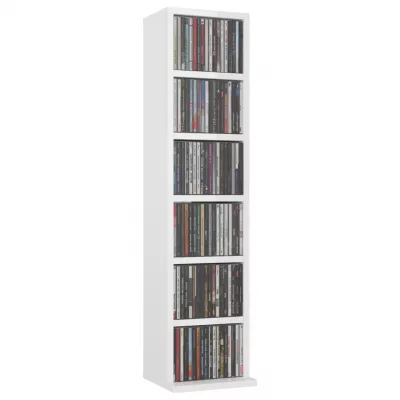 Dulap CD-uri, alb extralucios, 21 x 20 x 88 cm, PAL