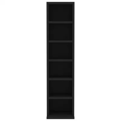 Dulap CD-uri, negru, 21x20x88 cm, PAL