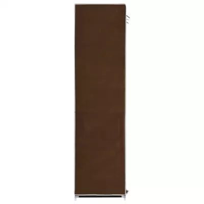 Dulap cu bare și compartimente, maro, 150x45x175 cm, textil