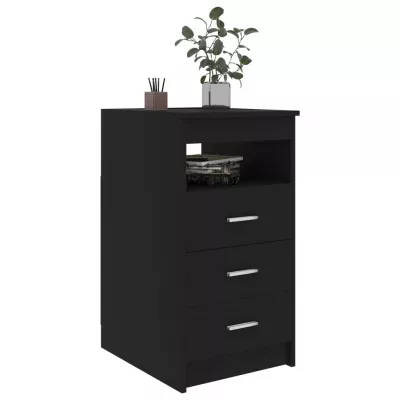 Dulap cu sertare, negru, 40 x 50 x 76 cm, PAL