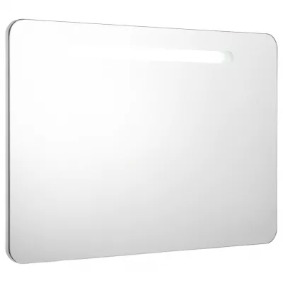 Dulap de baie cu oglindă și LED, 80 x 11 x 55 cm
