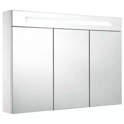 Dulap de baie cu oglindă și LED, 88 x 13 x 62 cm
