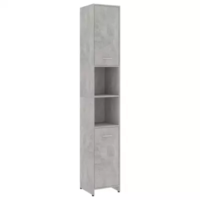 Dulap de baie, gri beton, 30 x 30 x 183,5 cm, PAL
