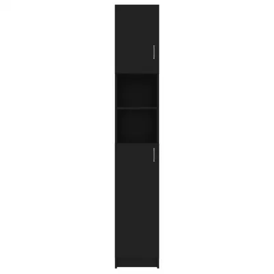 Dulap de baie, negru, 32x25,5x190 cm, PAL