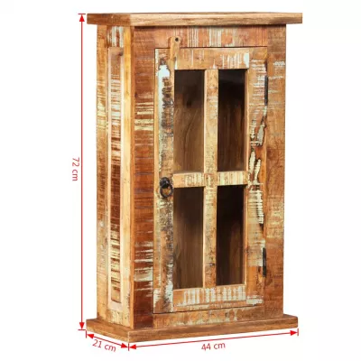 Dulap de perete din lemn masiv reciclat, 44 x 21 x 72 cm