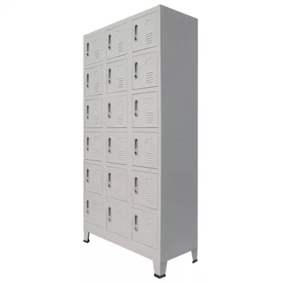 Dulap de vestiar cu 18 compartimente, metal, 90x40x180 cm
