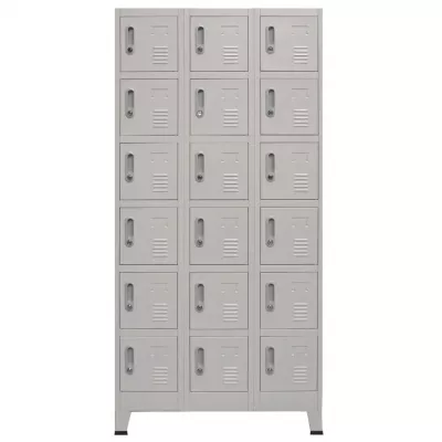 Dulap de vestiar cu 18 compartimente, metal, 90x40x180 cm