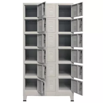 Dulap de vestiar cu 18 compartimente, metal, 90x40x180 cm
