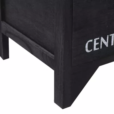 Dulap lateral cu 6 sertare, negru, 60x30x75 cm, lemn paulownia