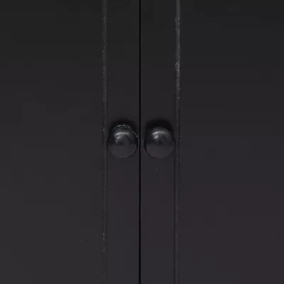 Dulap lateral, negru, 60 x 30 x 75 cm, lemn de paulownia