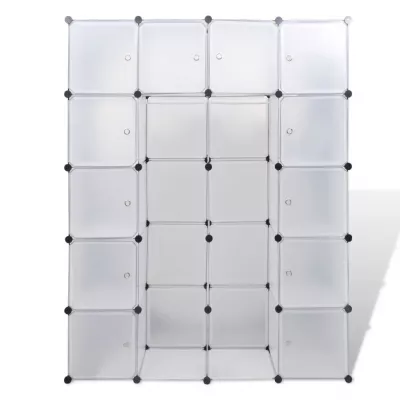Dulap modular cu 14 compartimente alb 37 x 146 x 180,5 cm