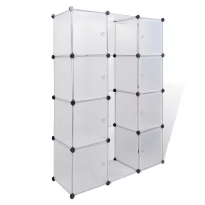 Dulap modular cu 9 compartimente, 37 x 115 x 150 cm, alb