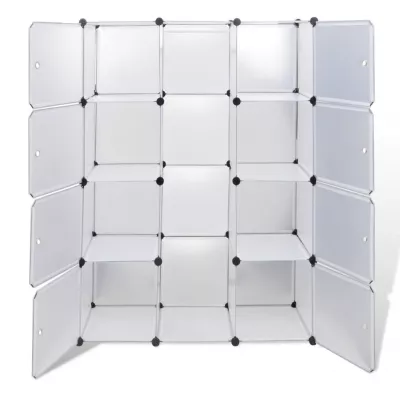 Dulap modular cu 9 compartimente, 37 x 115 x 150 cm, alb