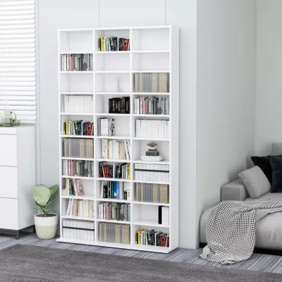 Dulap pentru CD-uri, alb, 102 x 23 x 177,5 cm, PAL