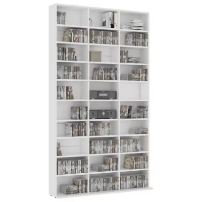 Dulap pentru CD-uri, alb, 102 x 23 x 177,5 cm, PAL