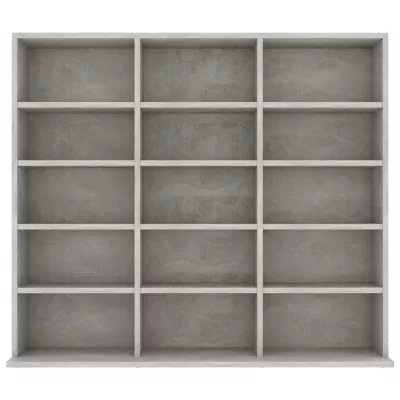 Dulap pentru CD-uri, gri beton, 102 x 23 x 89,5 cm, PAL
