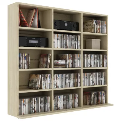Dulap pentru CD-uri, stejar Sonoma, 102 x 23 x 89,5 cm, PAL