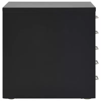 Fișet cu 5 sertare, metal, 28 x 35 x 35 cm, negru