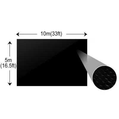 Folie solară pătrată pentru incălzirea apei din piscină 10 x 5m, Negru