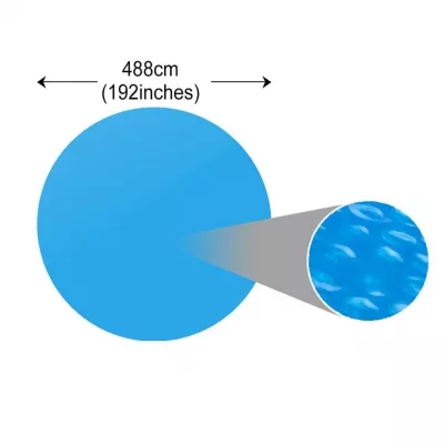 Folie solară rotundă din PE pentru piscină, 488 cm,  albastru