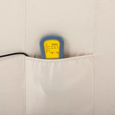 Fotoliu de masaj, crem, material textil
