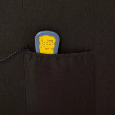 Fotoliu rabatabil de masaj, maro inchis, material textil