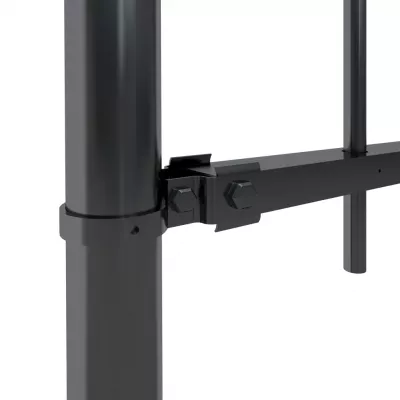 Gard de grădină cu vârf curbat, negru, 11,9 x 0,6 m, oțel