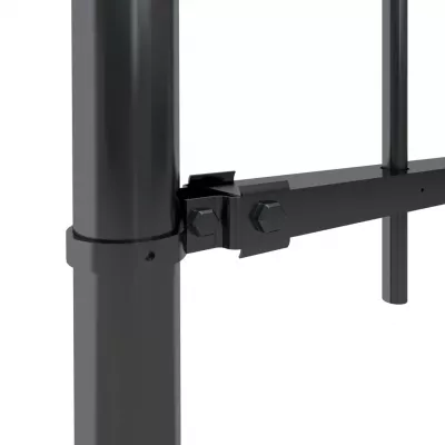 Gard de grădină cu vârf curbat, negru, 3,4 x 0,6 m, oțel
