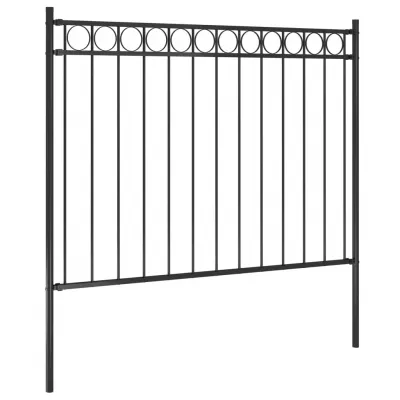 Gard de grădină, negru, 1,7 x 1,2 m, oțel
