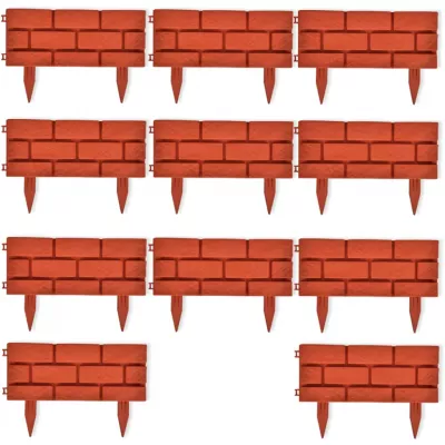 Gard pentru peluză Model cărămidă 11 buc