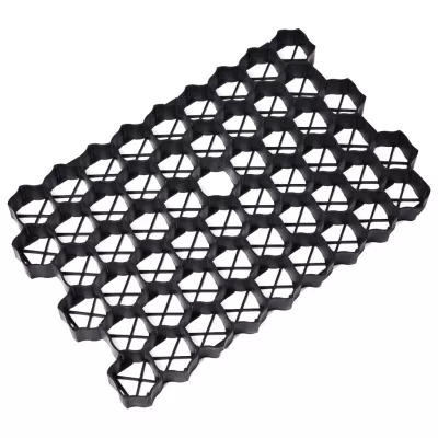 Grilaje de gazon, 16 buc., negru, 60 x 40 x 3 cm, plastic