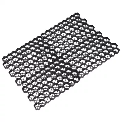 Grilaje de gazon, 16 buc., negru, 60 x 40 x 3 cm, plastic