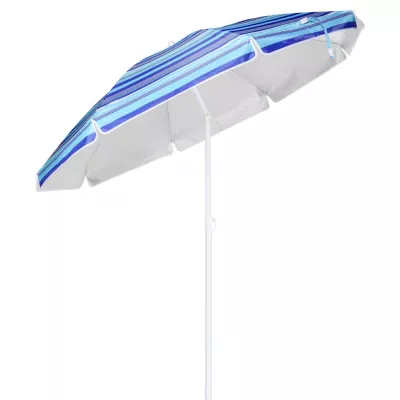 HI Umbrelă de plajă, albastru cu dungi, 200 cm