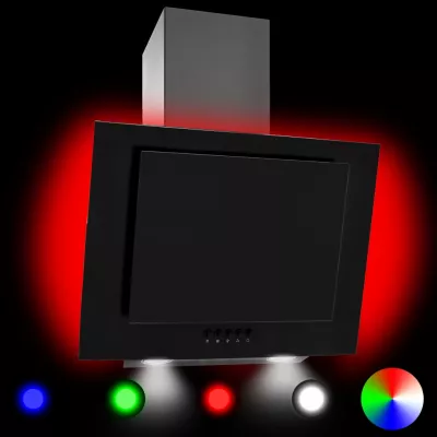 Hotă RGB cu LED, 60 cm, oțel inoxidabil și sticlă securizată