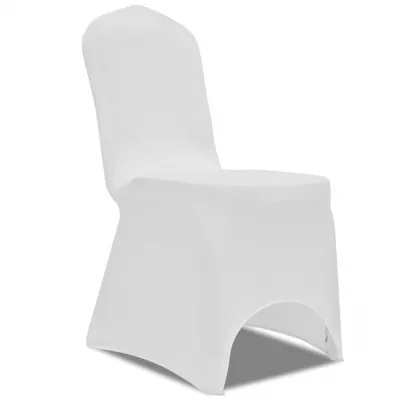 Huse de scaun elastice, 18 buc., alb