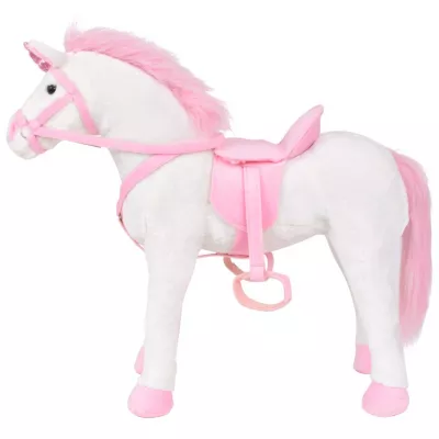 Jucărie Unicorn din pluș Alb și Roz XXL
