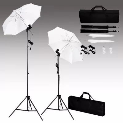 Kit de studio foto cu fundaluri, lămpi și umbrele
