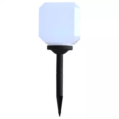 Lămpi solare de exterior cu LED, 6 buc., alb, 20 cm, cub