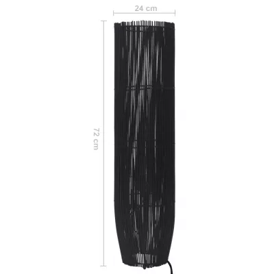 Lampă de podea, negru, 72 cm, răchită, E27